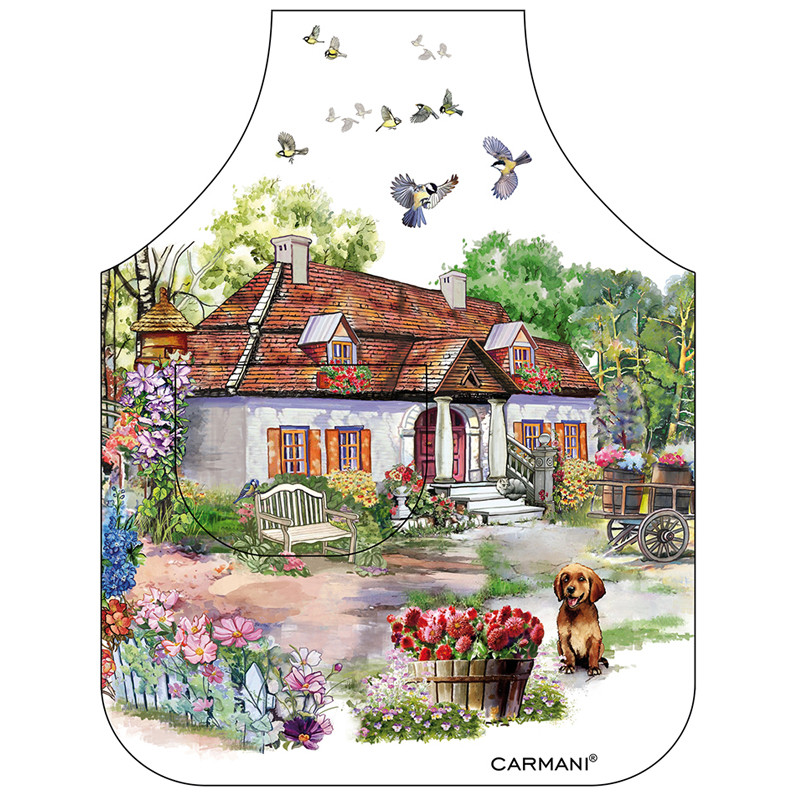 Кухонний фартух Village Life Білий дворик, 77х59см