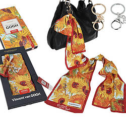 Шарф-Аксесуар для сумки Ван Гога «Соняшники», 18х90 см