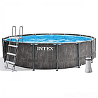 Каркасний басейн Intex 26742 GREYWOOD (457х122 см) з картриджним фільтром, сходами та тентом, фото 4