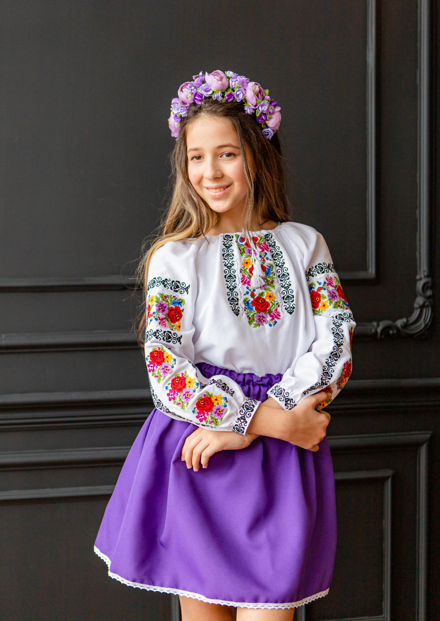 Вишиванка для дівчинки Пісня кольорова, фото 1