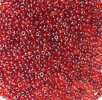 Бисер Ярна Корея размер 10/0 цвет 517 темно-красный прозрачный, серебристое напыление 50г