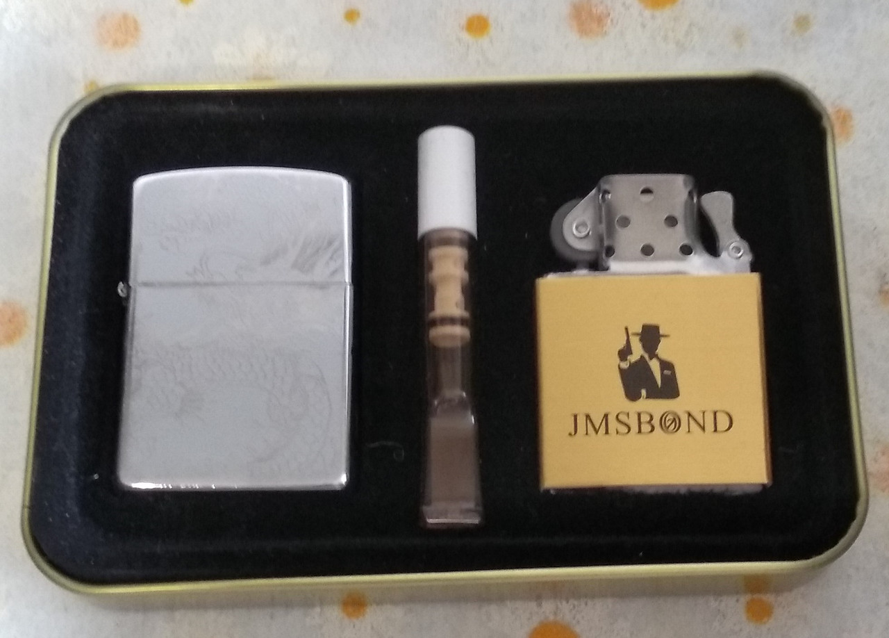 Набір подарунковий "JMSBOND" запальничка електрон. + Бензинова. мундштук USB