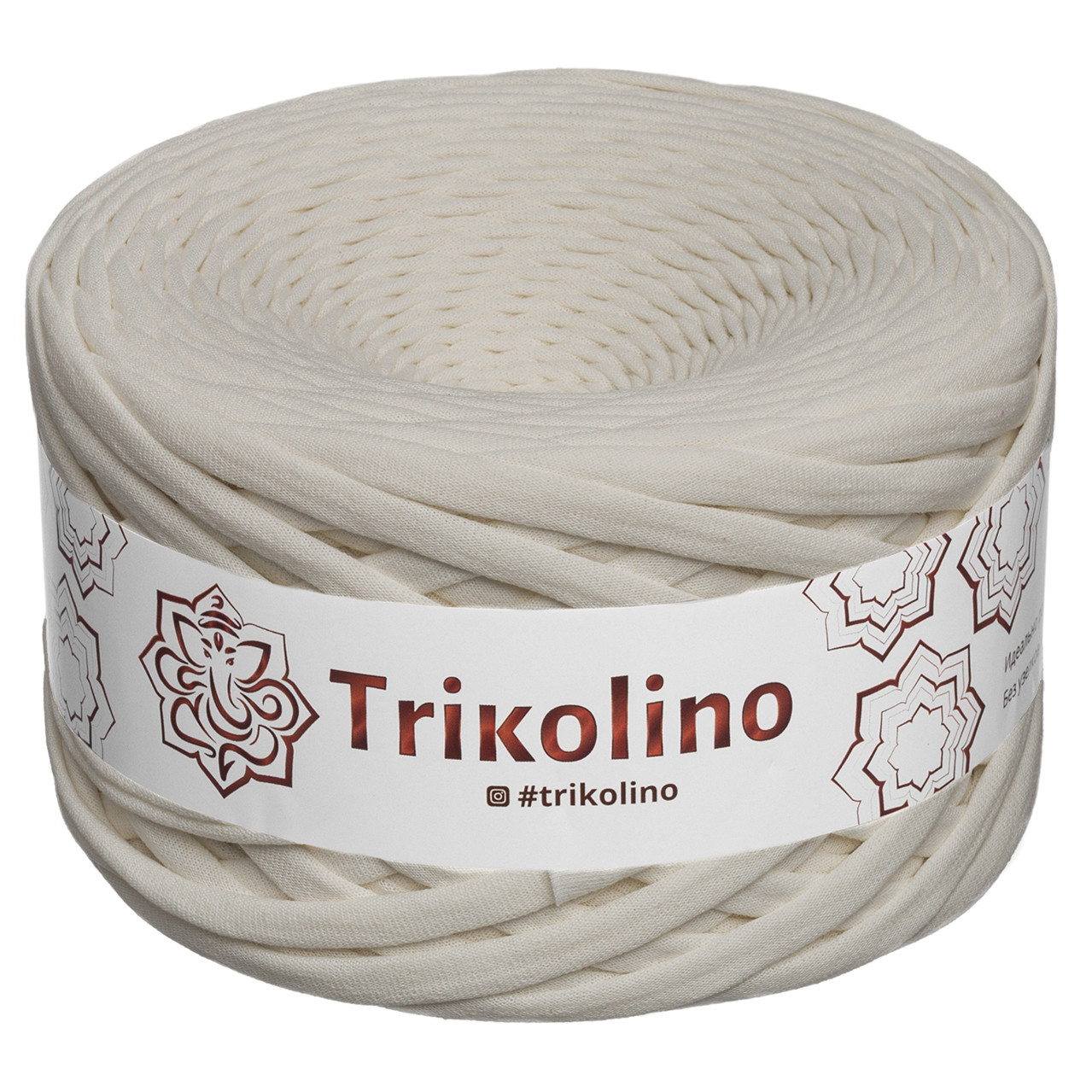 Трикотажна пряжа Trikolino, 7-9 мм., 50 м., Айворі, нитки для в'язання
