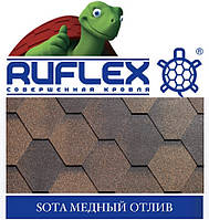 Битумная черепица RUFLEX Premium SOTA SBS Медный отлив