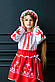 Вишитий костюм для дівчинки Гуцульський блузка та спідниця червоний, фото 2