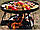 Сковорода для вогню з диска, борони 50 см з тарілкою на ланцюгах з розбірними ніжками, садж, пікнік, гриль., фото 2