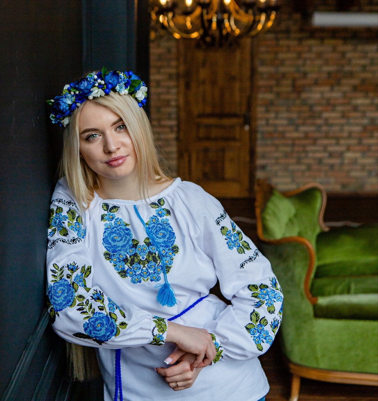 Вишиванка жіноча Барви блакитна, фото 1