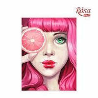 Полотно на картоні з контуром "Pink" 30х40см бавовна акрил ROSA START