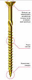 Шуруп конструкционный TS 5,0x100 по дереву с потайной головкой, фото 3