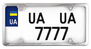 Квадратна Рамка для номерного знака USA Type (CarLife) NH450 неіржавіюча сталь хром
