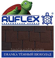 Бітумова черепиця RUFLEX Premium DRANKA SBS Темний шоколад