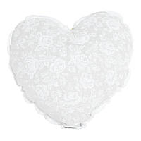 Подушка декоративна White Rose Серце з мереживом