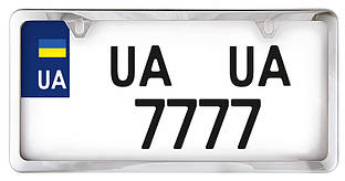 Рамка квадратна для номерного знака USA Type (CarLife) NH460 неіржавка сталь