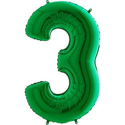 Цифра метрова зелена з грузиком " 3 "