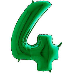 Цифра метрова зелена з грузиком " 4 "