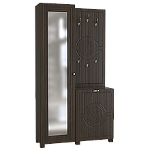 Шафа комбінована в передпокій з ЛДСП і МДФ Bourbon дуб тютюн Artinhead