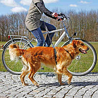 Амортизирующий поводок для бега и поездок на велосипеде собак TRIXIE 1---2м/25мм,чёрный, нейлон