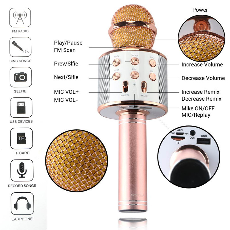 Бездротової Bluetooth мікрофон для караоке KTV-858