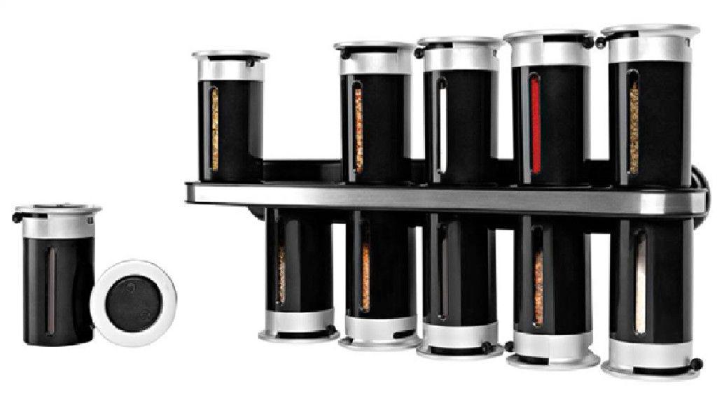 Набір для спецій на магнітній стійці (12 предметів) Wall Mounted Magnetic Spice Rack