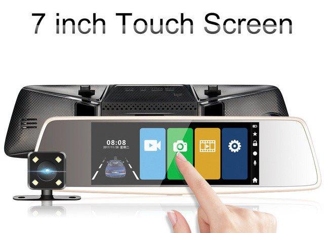 Автомобільний відеореєстратор DVR A11 Full HD 7" дзеркало з двома камерами