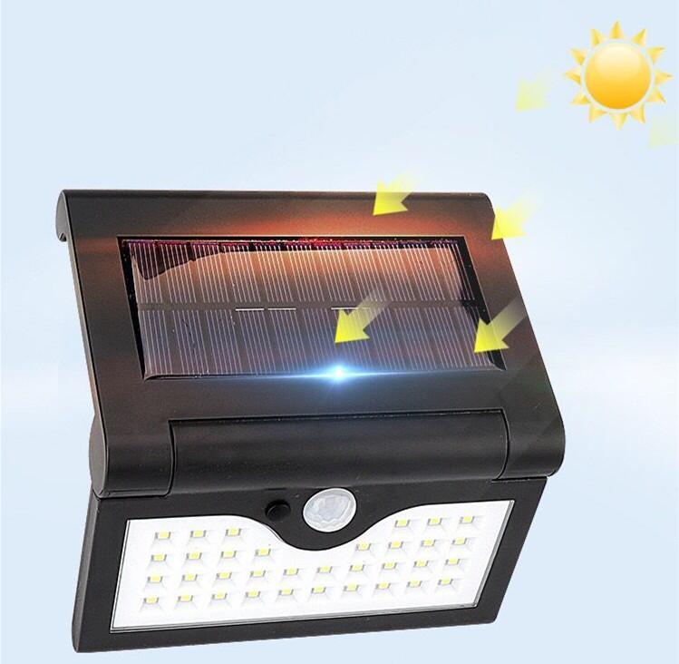 Настінний вуличний світильник SH-090A-34SMD, 1x18650, PIR+CDS, сонячна батарея
