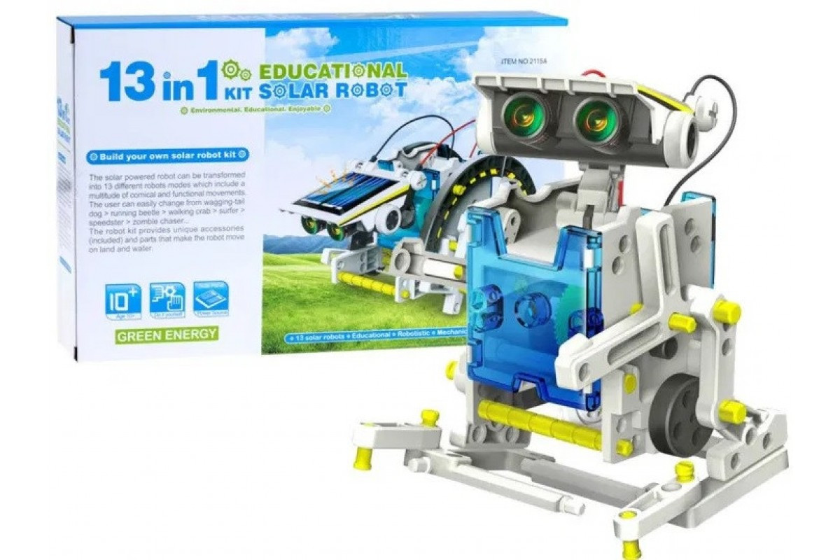 Конструктор робот на сонячній батареї- 13 in 1 Educational Solar Robot