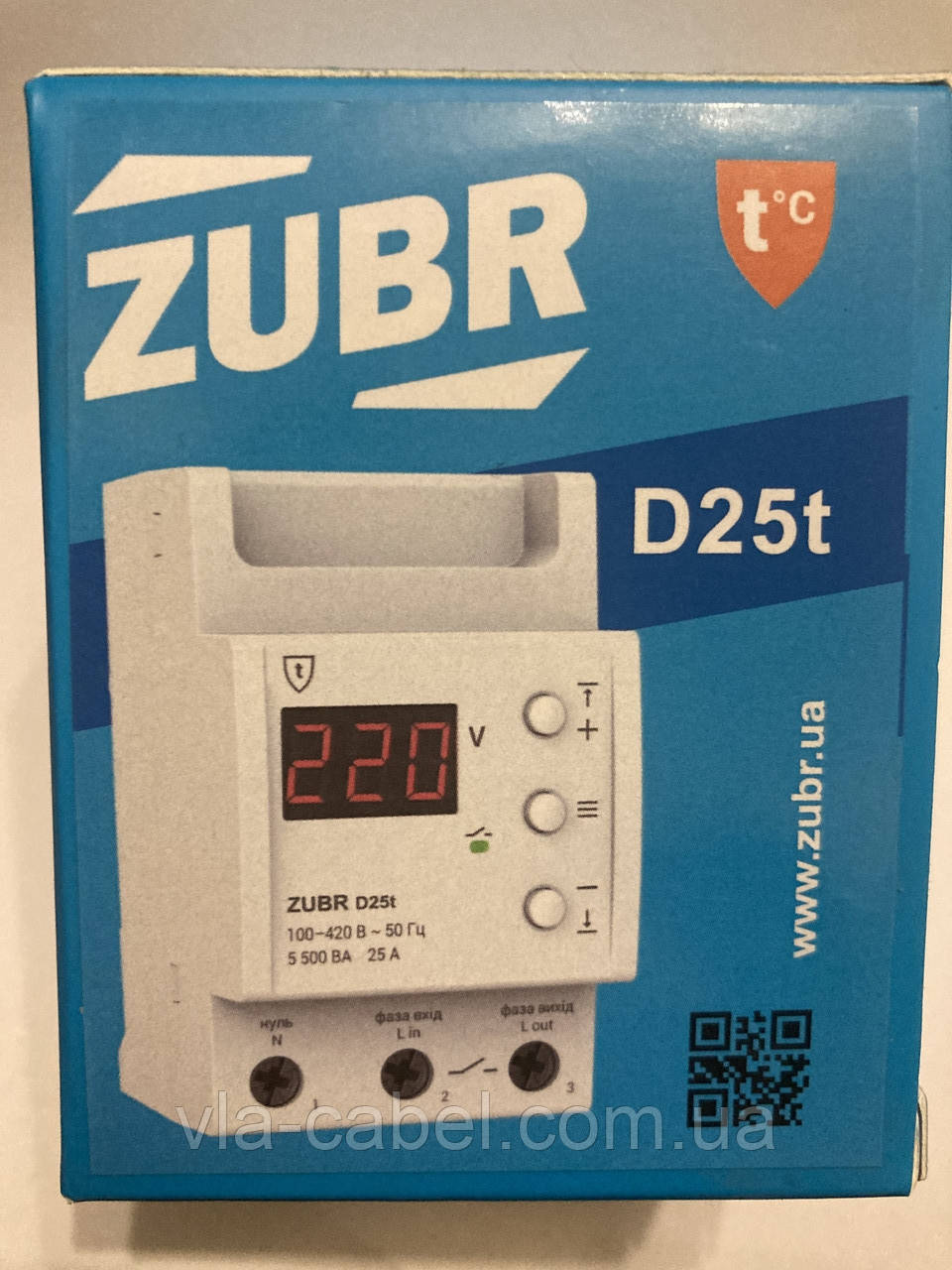 Захист від перенапруги ZUBR D25t (реле напруги і захисту), фото 1