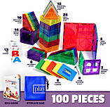 Магнітний конструктор Playmags 100 елементів Piece Colorful tile Set PM151 Оригінал, фото 3
