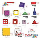 Магнітний конструктор Playmags 100 елементів Piece Colorful tile Set Оригінал, фото 3