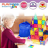 Магнітний конструктор Playmags 100 елементів Piece Colorful tile Set Оригінал, фото 7