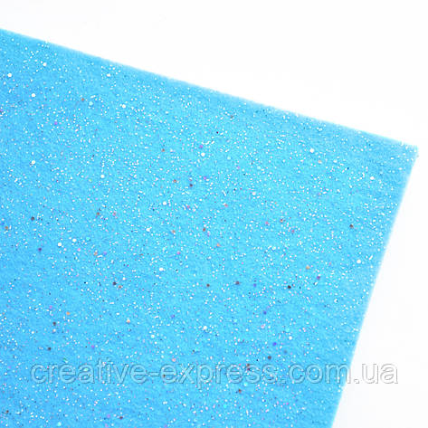 Набір Фетр м'яка який з гліт., блакитний, 21 * 30см (10л), фото 1