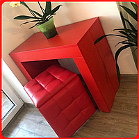 Стол - трансформер Стол - Консоль красный Обеденный стол раскладной
