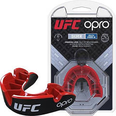 Капа боксерська OPRO Junior Silver UFC Hologram Black/Red (art.002265002)