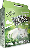 Kotix Tofu Green Tea Соевый наполнитель с запахом зеленого чая, 6 л