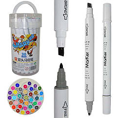 Скетч-маркери Marker 36 кольорів двосторонні (для товстих і тонких ліній)