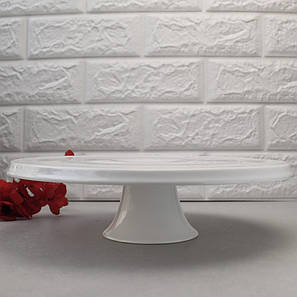 Підставка під торти та десерти на ніжці HoReCa HLS Extra white 27,5 см, фото 1