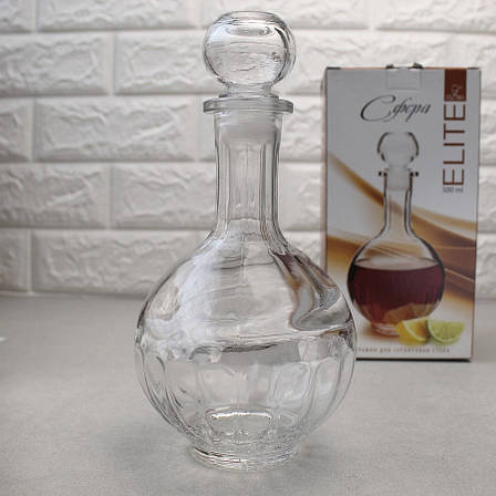 Графин горілчаний ILONA "Куля" 0,5 л з кришкою (9462), фото 1