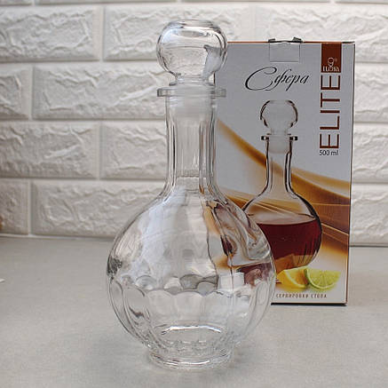 Графин горілчаний ILONA "Куля" 0,5 л з кришкою (9462), фото 2