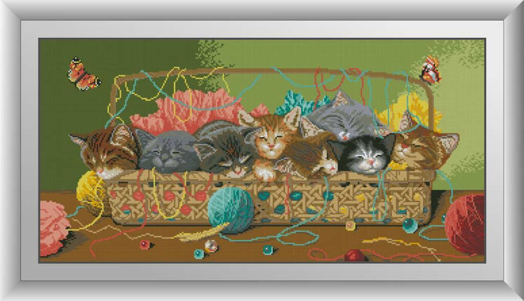 30042 Набір діамантової мозаїки Сплячі кошенята, фото 1