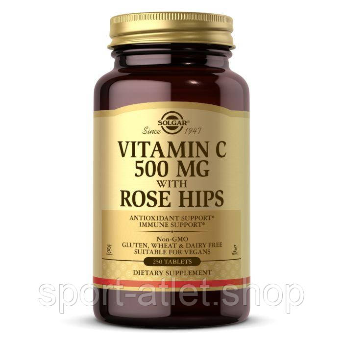 Вітаміни та мінерали Solgar Vitamin C 500 mg with Rose Hips, 250 таблеток