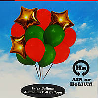 Набір повітряних куль із фольгованими золотими зірками 12 шт. Китай