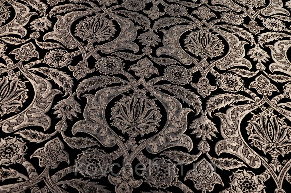 Шовкова церковна тканина Віфанія чорна зі сріблом