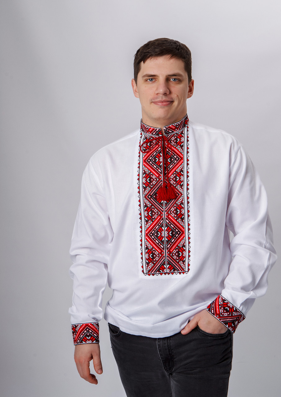Чоловіча вишиванка з довгим рукавом Ромб