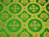 Шелковая церковная ткань Гефсиманский сад зеленый