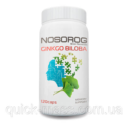 Вітаміни для поліпшення пам'яті Гінкго білоба Nosorog Ginkgo Biloba 120 капсул