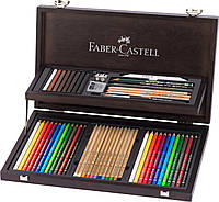 Подарочный набор карандашей Faber-Castell ART & GRAFIC в деревянном пенале 54 предмета, 110084