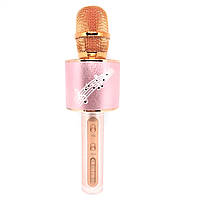 Детский микрофон для караоке беспроводной Меняет голос колонки блютуз Розовый Rose YS 66 Музыкальные игрушки