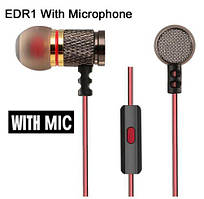 Навушники-гарнітура внутрішньоканальні (вакуумні) KZ EDR1 (вугловий штекер), gray/gold