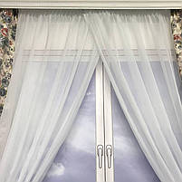 Шифонова фіранка з атласом Прованс ALBO 400x180 cm Синя (KU-631-1), фото 4