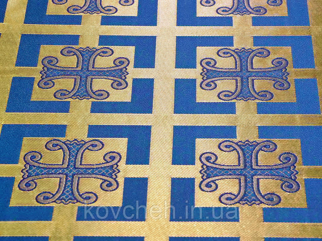 Шовкова церковна тканина Каппадокія синя